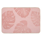 Coral Minimal Monstera  Versatile Bath Mat