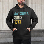50 Years Old Awesome Since 1973 50th Birthday Moisture-Wicking Hoodie