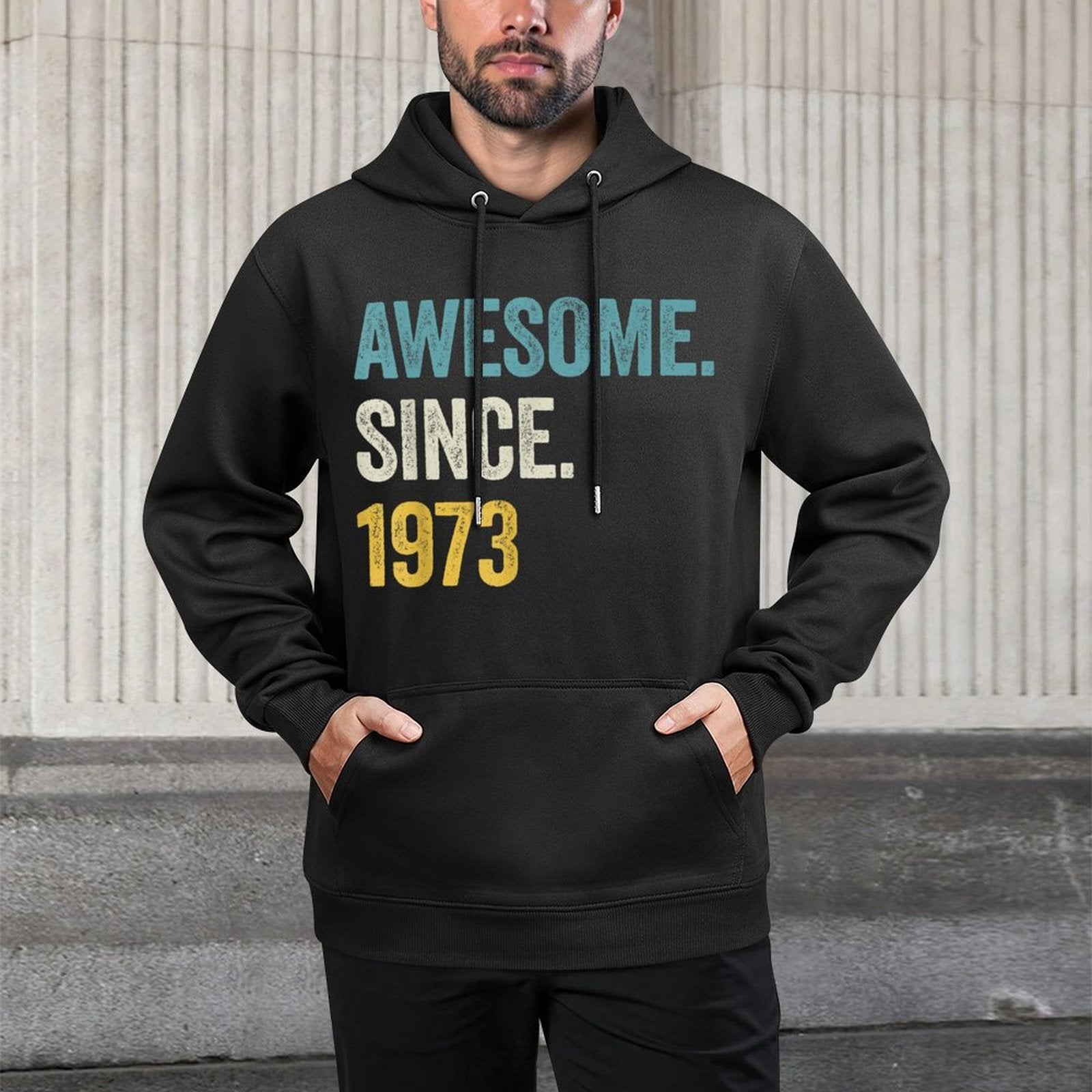 50 Years Old Awesome Since 1973 50th Birthday Moisture-Wicking Hoodie