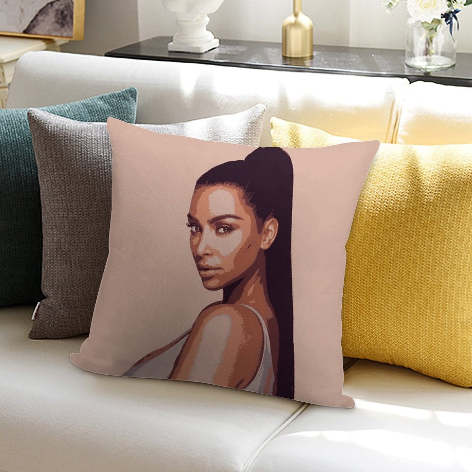 Kim Kardashian Exclusive Merch Soft Ultra-Soft Texture Throw Pillow