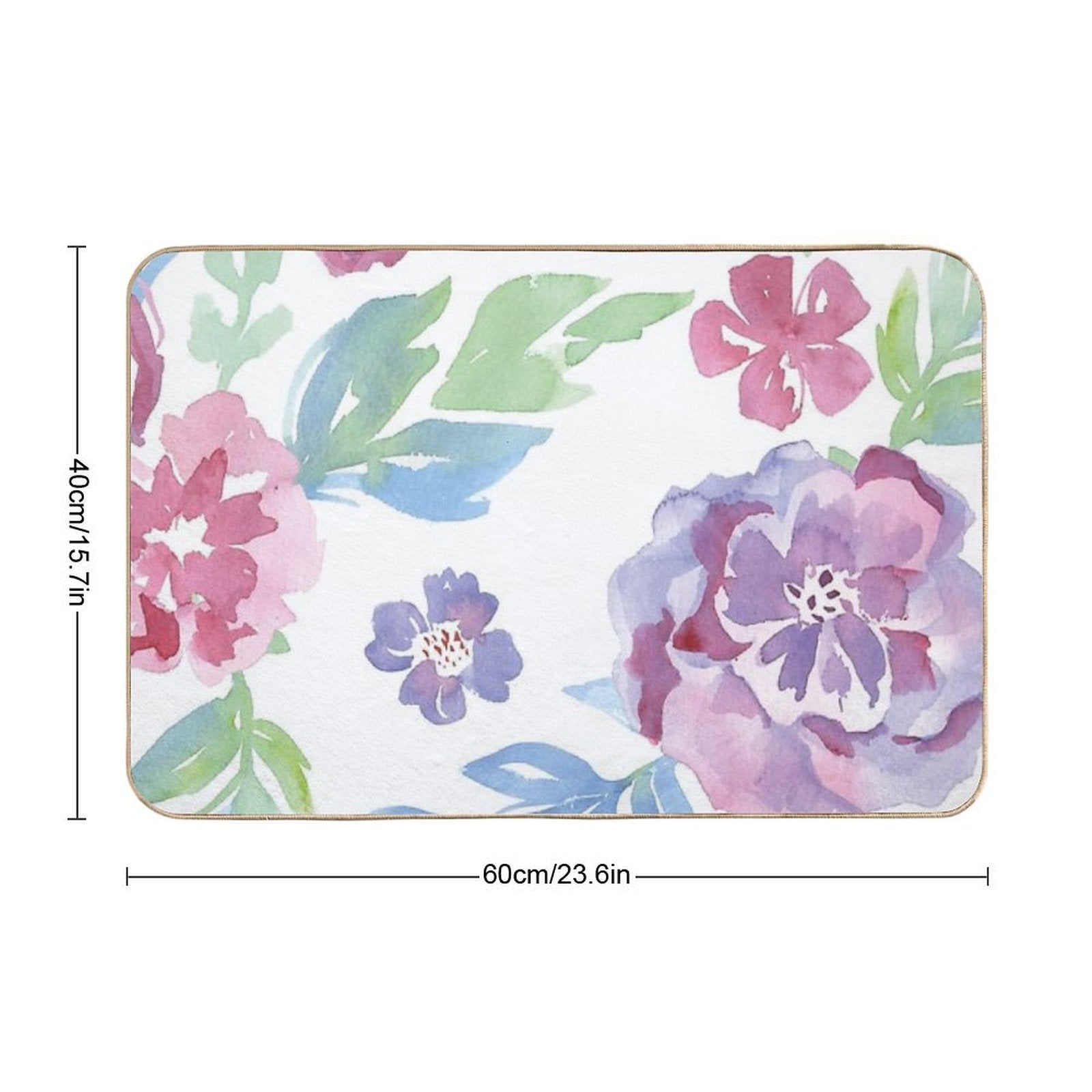 Watercolor Garden Durable Bath Mat