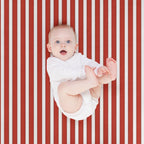 Classic Red And White Vertical Striped Pattern Sustainable Throw Blanket