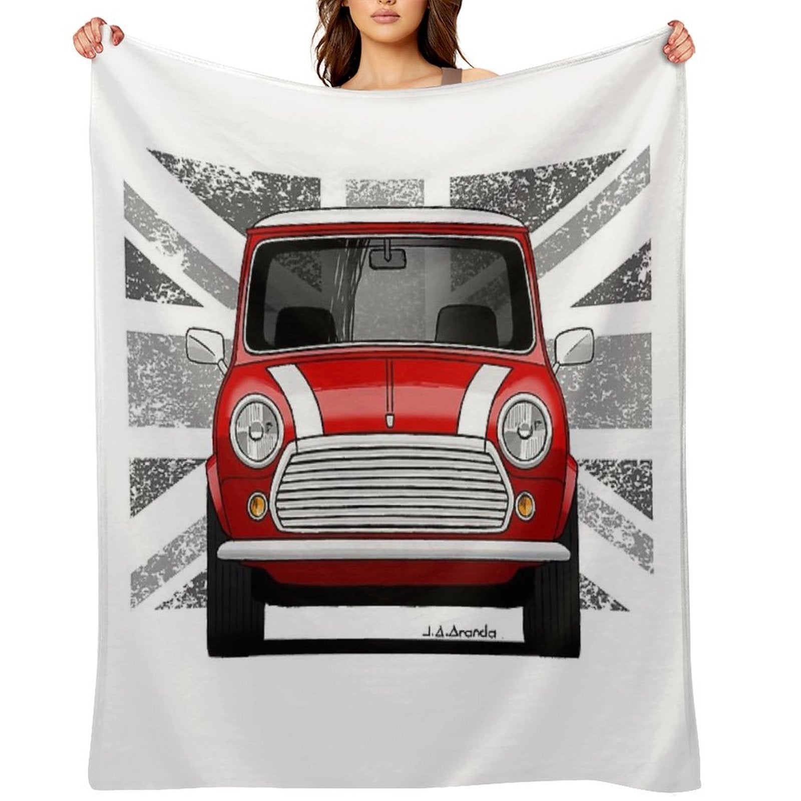 The Classic British Utility with A Union Jack Bottom Plush Throw Blanket