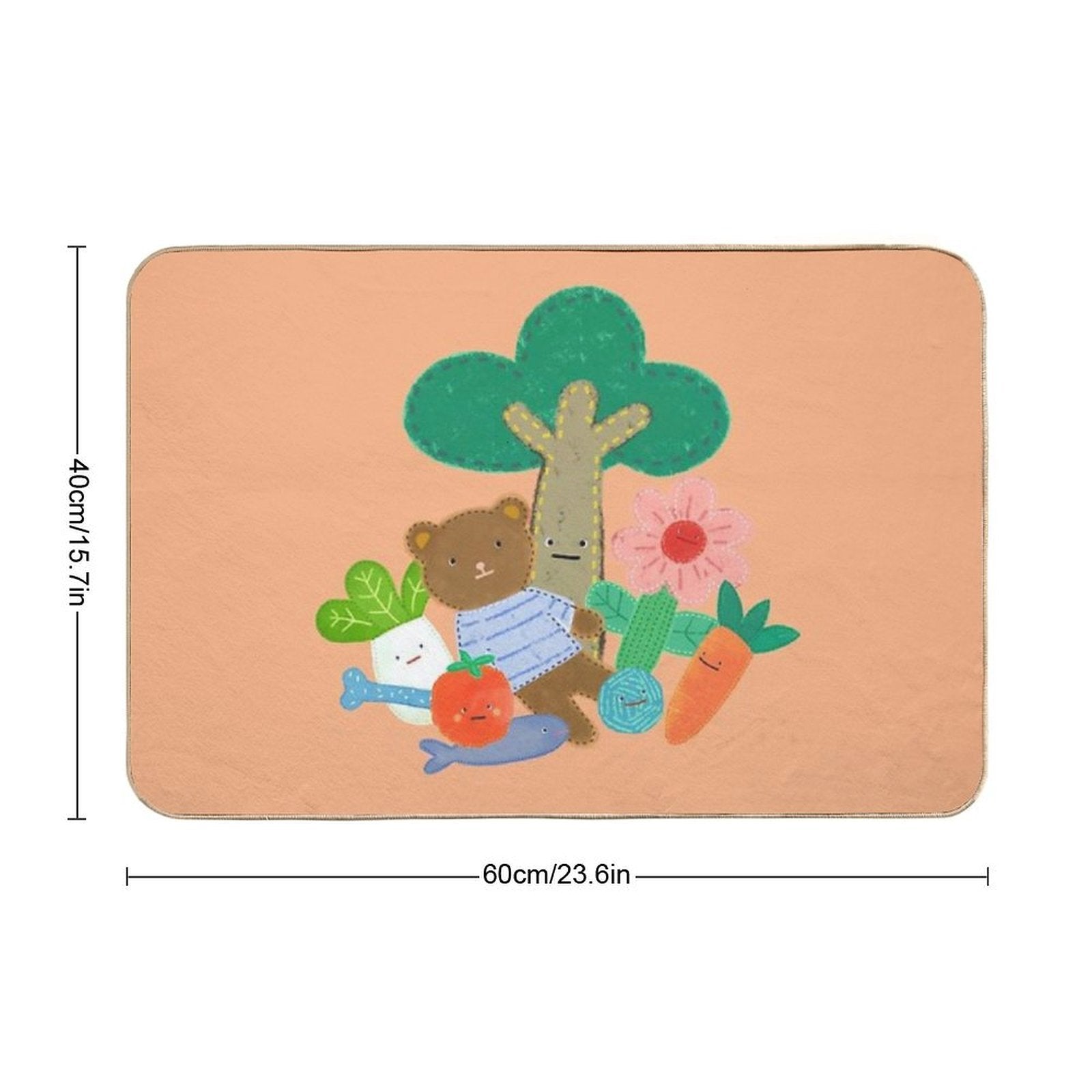 Critter & Carrot Crew Fun Under The Tree!  Fade-Resistant Bath Mat