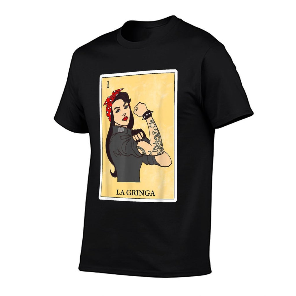 Funny Spanish-Mexican Bingo Gifts for La Gringa - La Gringa  Summer-ready Fabric T-Shirt