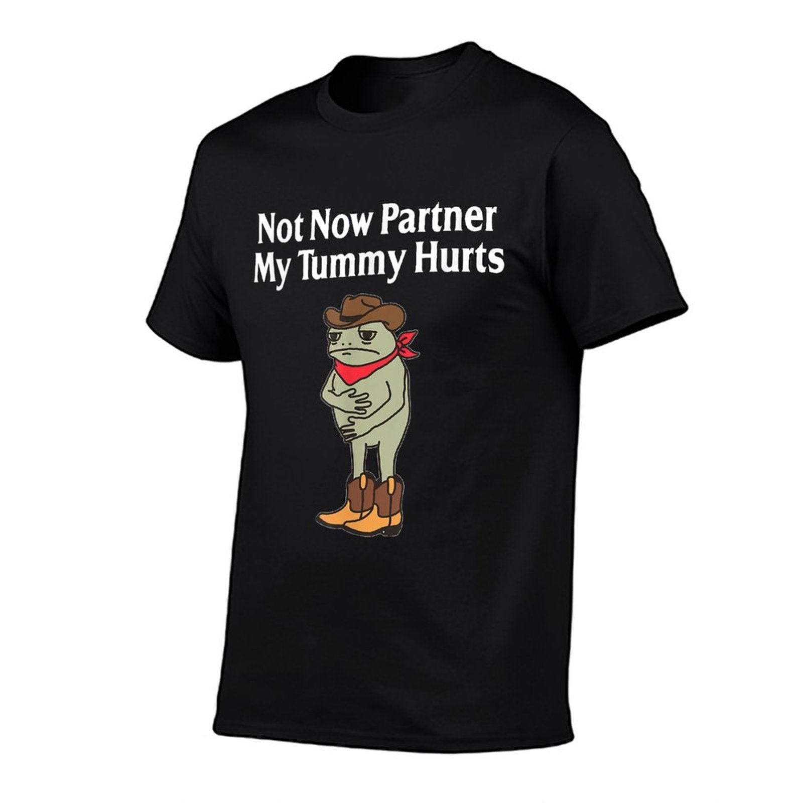Not Now Partner My Tummy Hurts Funny Frog Cowboy  Quick-drying T-Shirt