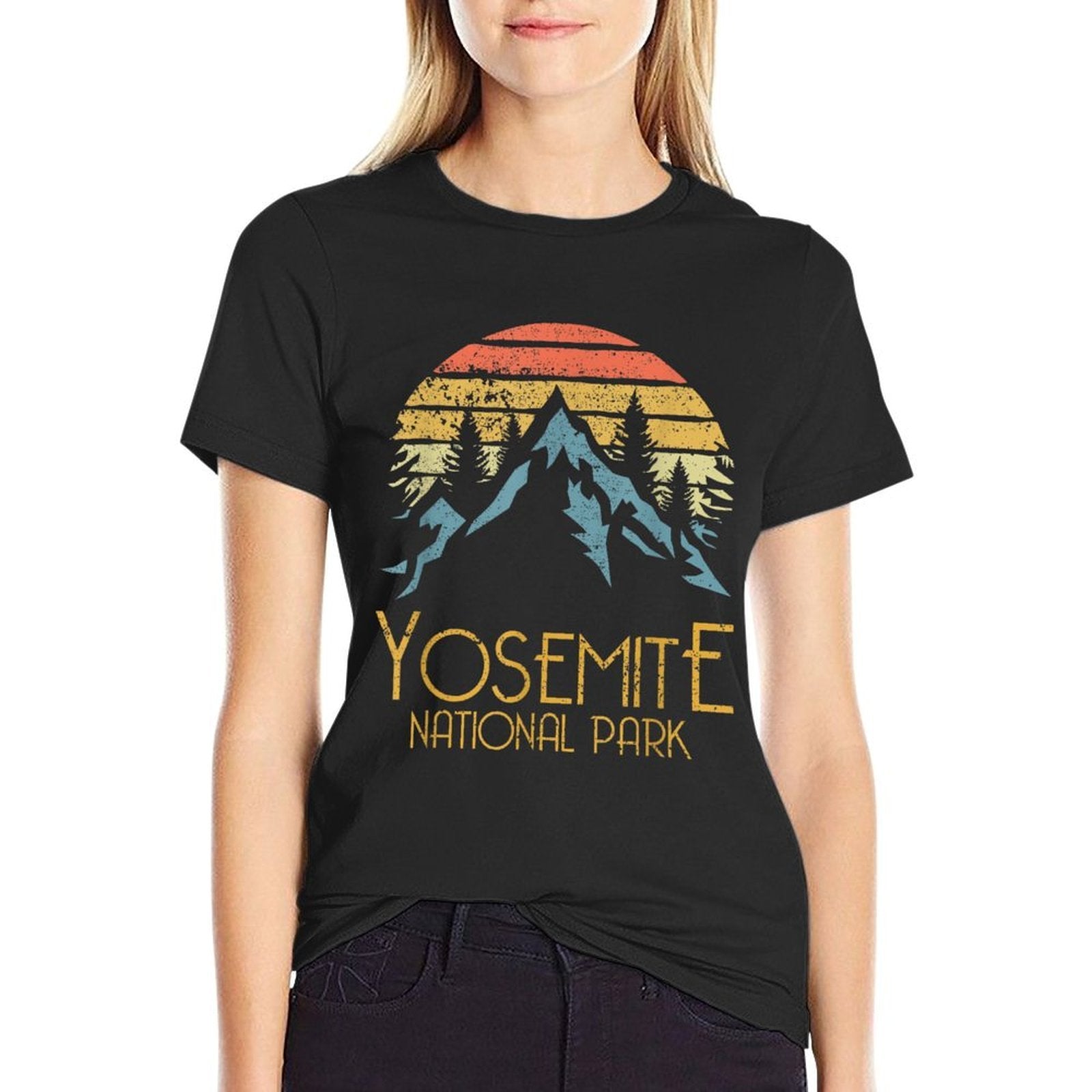 Vintage Yosemite National Park California  Fade-proof Color T-Shirt