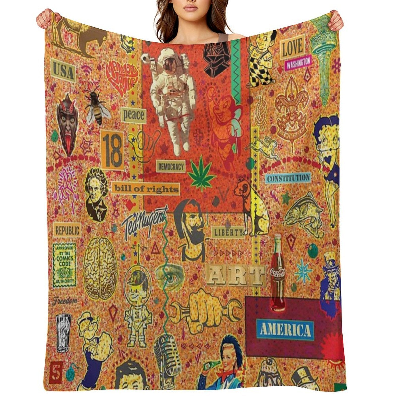 Character Collage-1 Comfort Throw Blanket