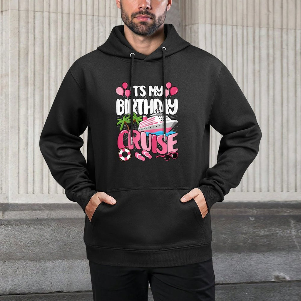 Its My Birthday Cruise Cute Pink Sea Trip Women Girls Kids Relaxed Fit Hoodie