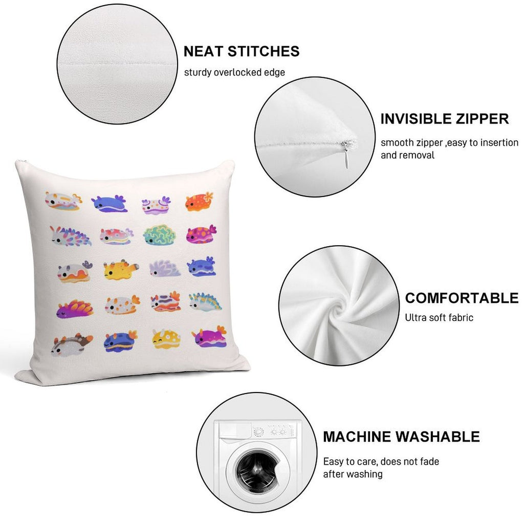 Sea Slug Day - Bright Soft Warmth Comfort Throw Pillow