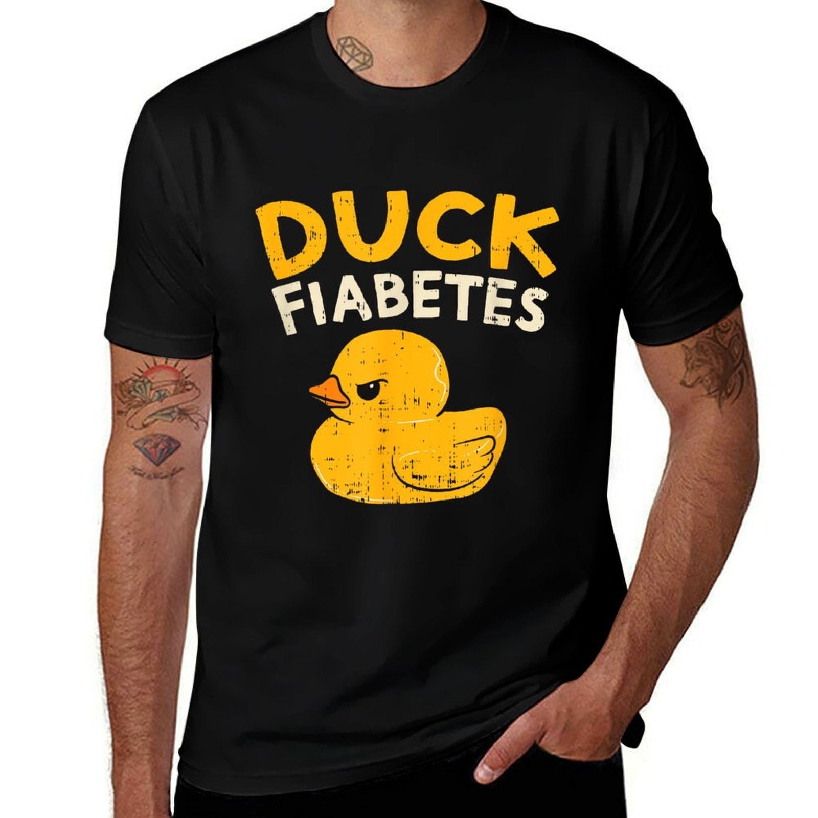 Funny Diabetes Awareness I Duck Fiabetes I Cool Rubber Duck Comfortable T-Shirt