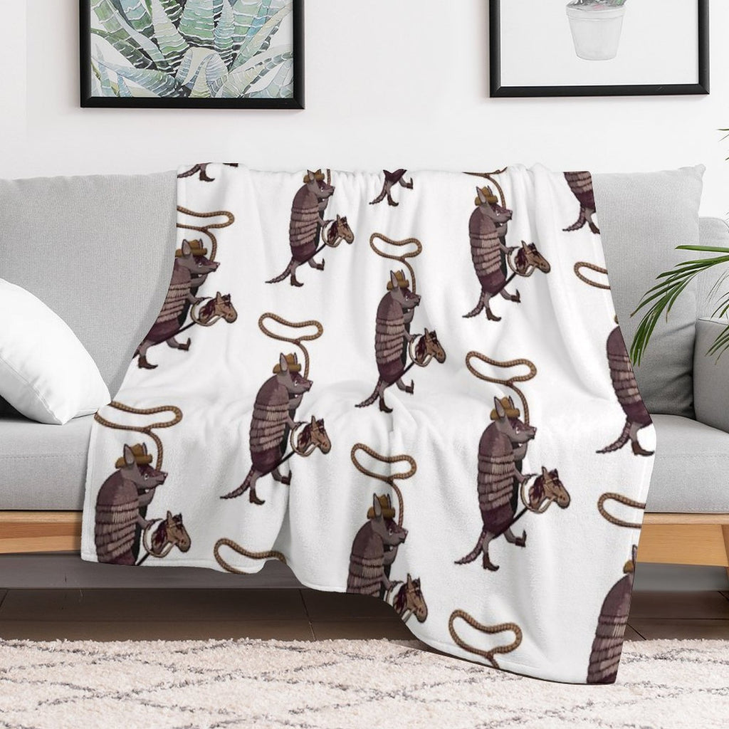 Armadillo Cowboy Durable Throw Blanket