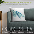 Watercolor Sea Turtle Soft Anti-Pilling Throw Pillow