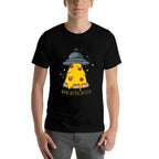 Aliens Believe In Pizza Funny Alien Ship Pizza  Polyester Blend T-Shirt