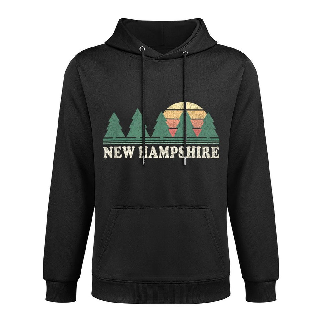New Hampshire NH Vintage Retro 70s Graphic Durable Construction Hoodie