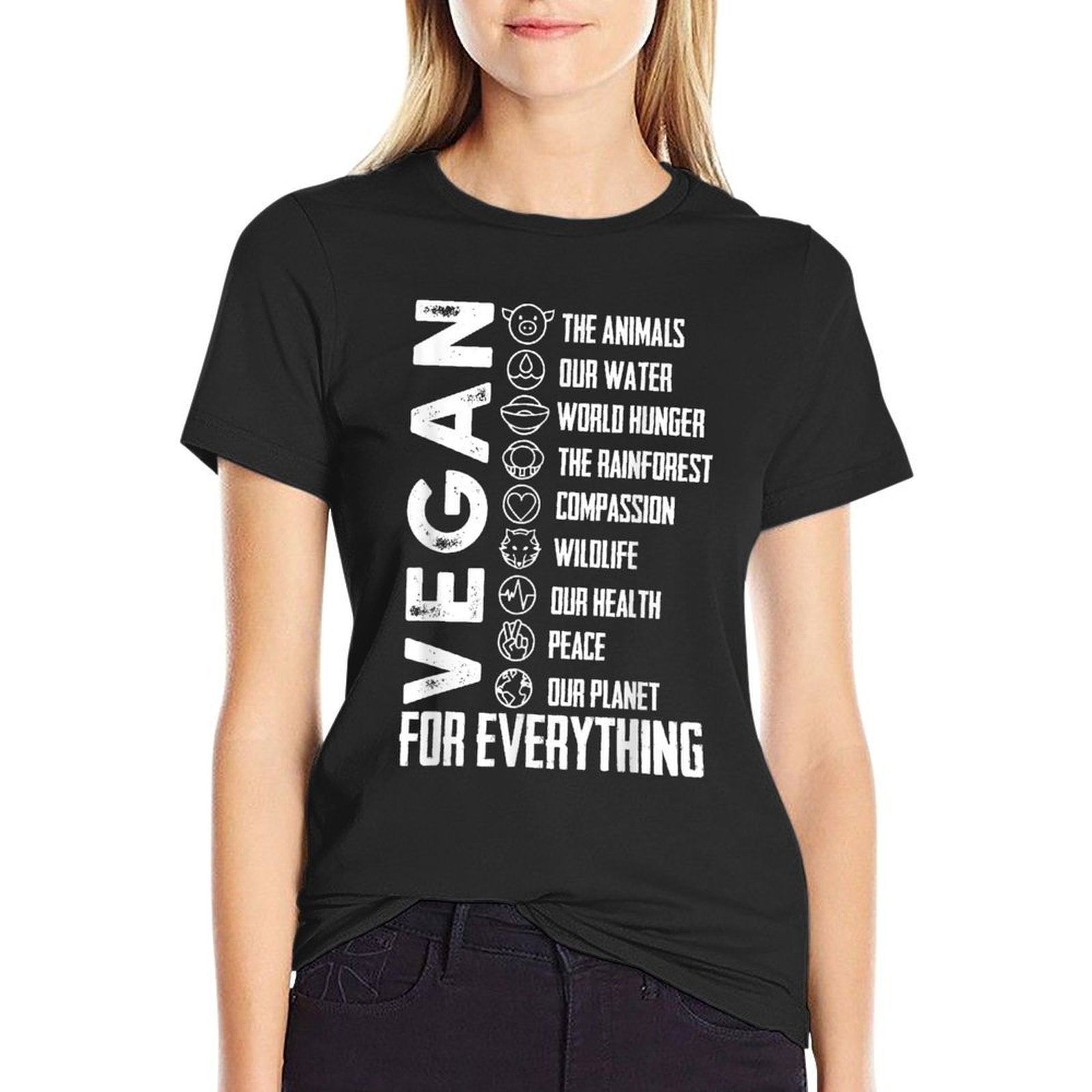 Vegan For Everything T PlanetEarth Day, Save The Bees  Fade-proof Color T-Shirt