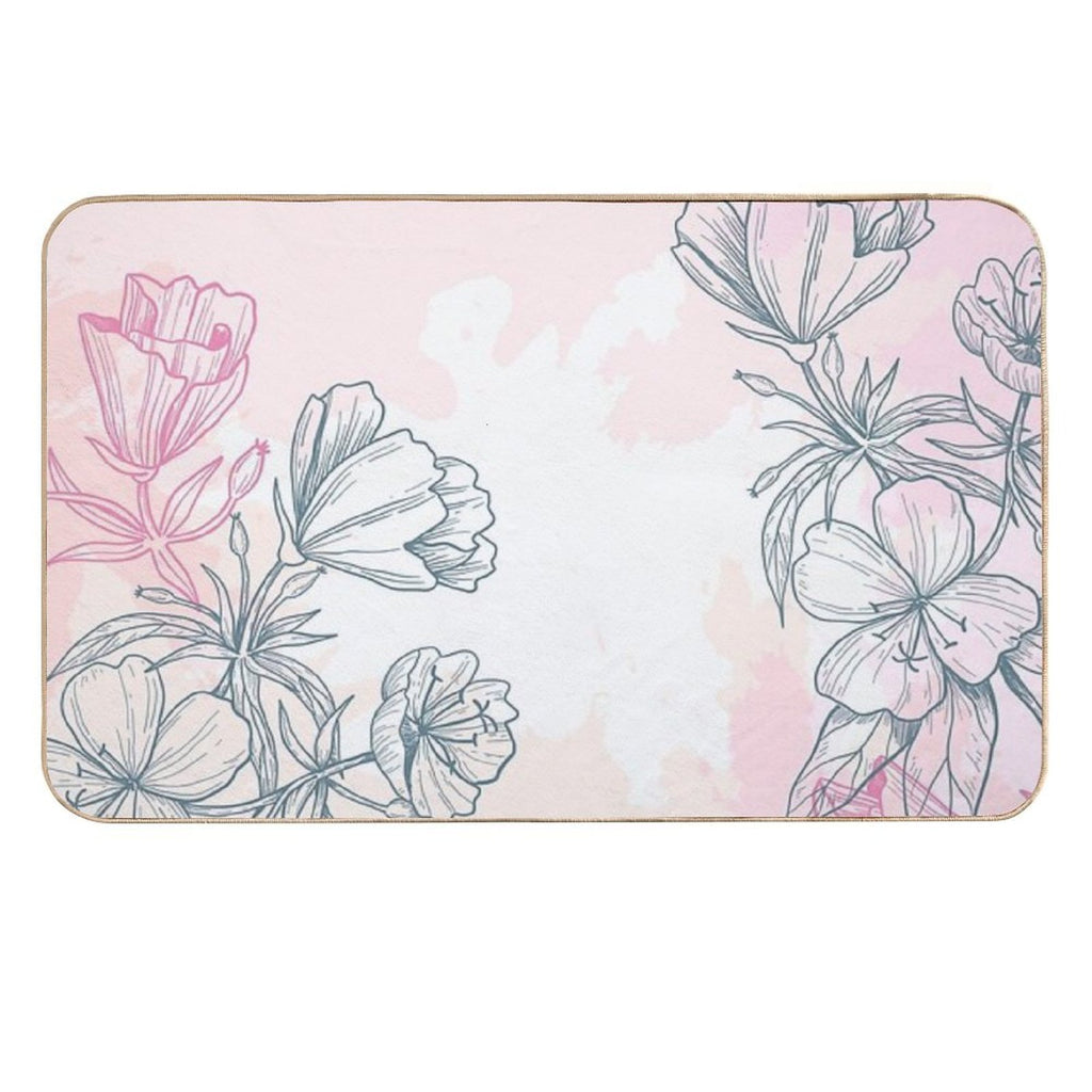 Flowers  Rapid-Drying Bath Mat
