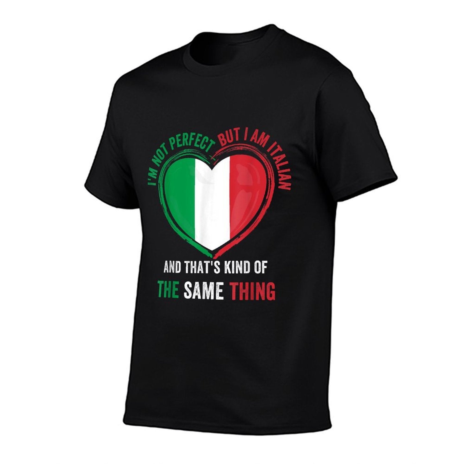 Im Not Perfect Im Italian Funny Proud Italiano Italy  Ribbed Collar T-Shirt