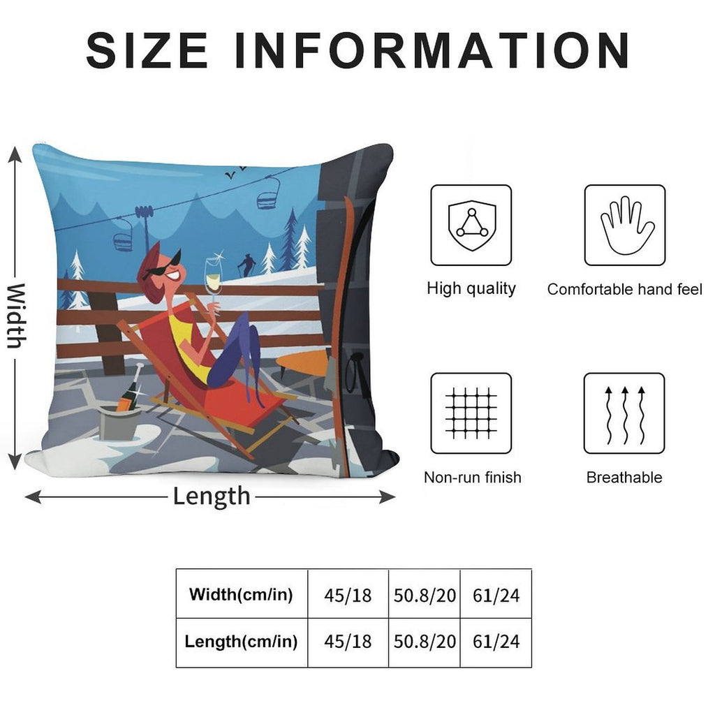 Alpine Chic Poster Soft Gift Ready Throw Pillow