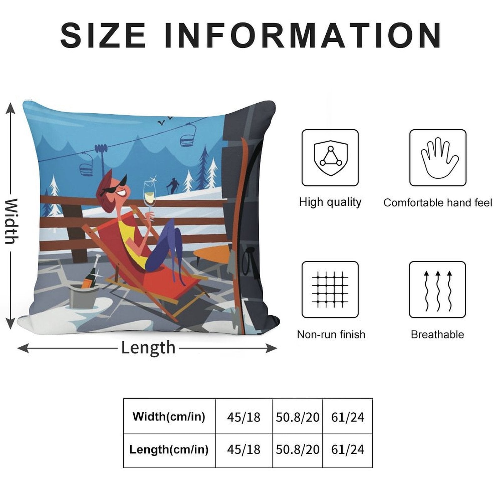 Alpine Chic Poster Soft Gift Ready Throw Pillow