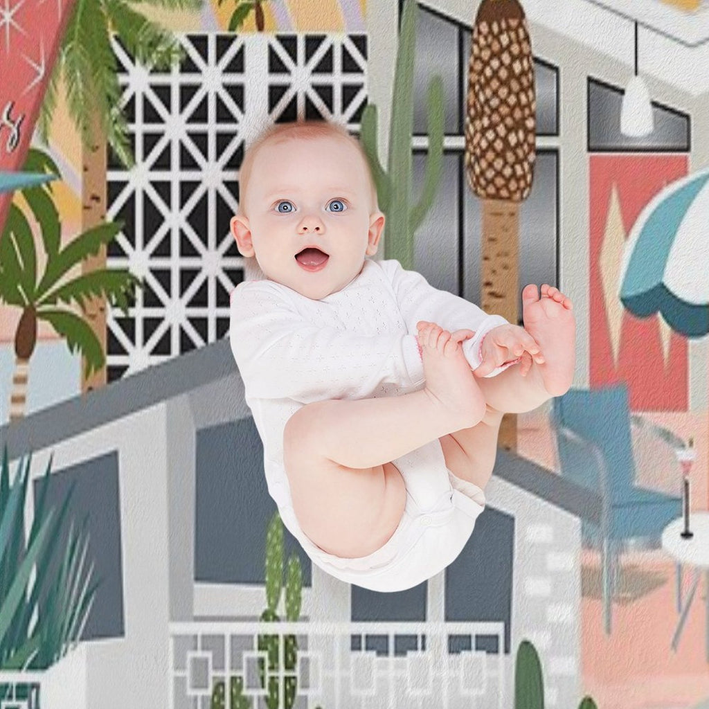 Retro Palm Springs II Easy Care Throw Blanket