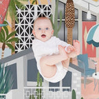 Retro Palm Springs II Easy Care Throw Blanket