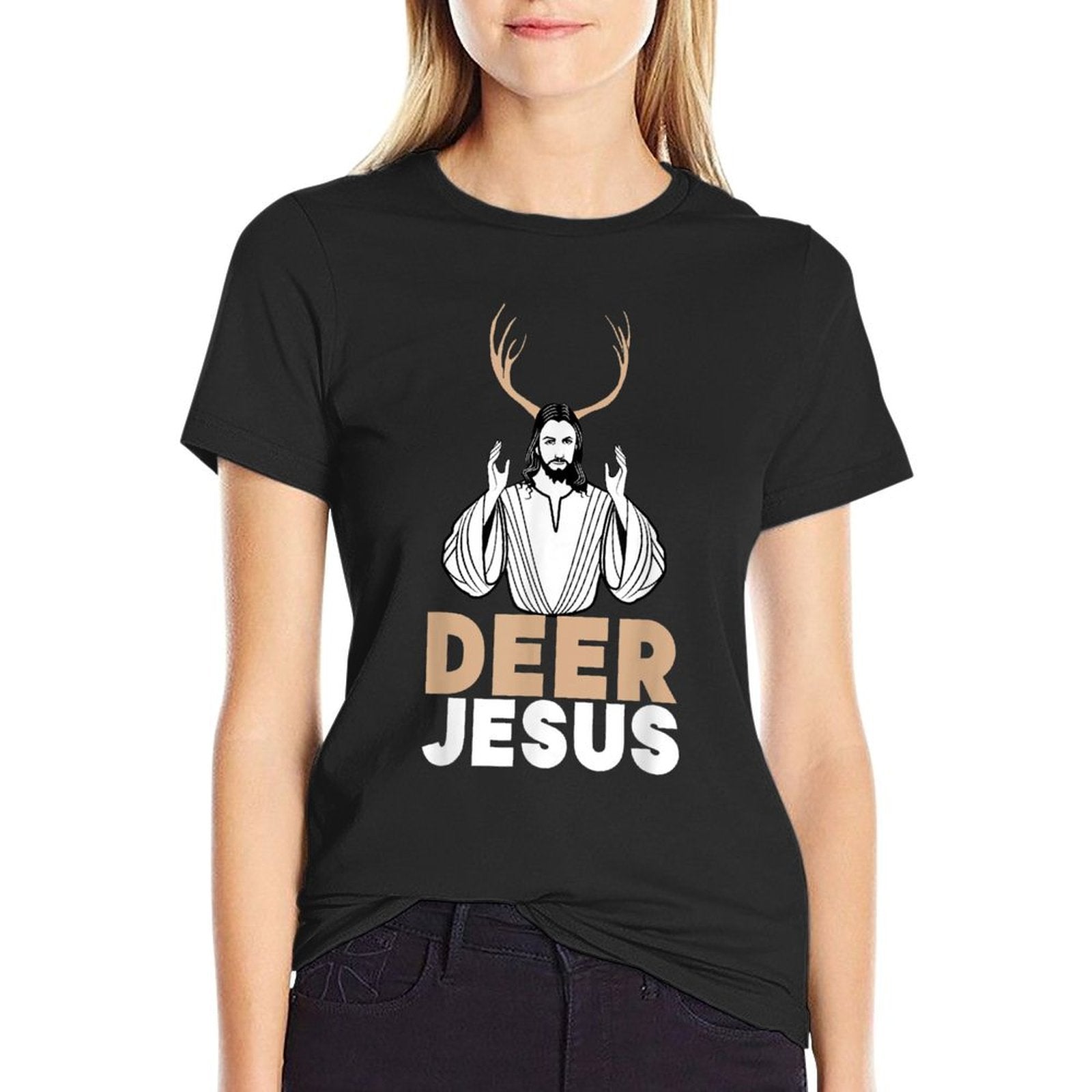 Funny Jesus Christian Meme - Dear Jesus Deer Jesus  Stretchy T-Shirt