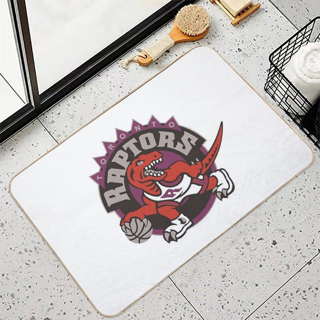 VELOCIRAPTOR DRIBBLING A BASKETBALL  Long-Lasting Bath Mat