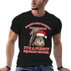 Christmas Squirrel Squeaky Sound Funny Xmas Men Women Kids  Rolled Sleeves T-Shirt