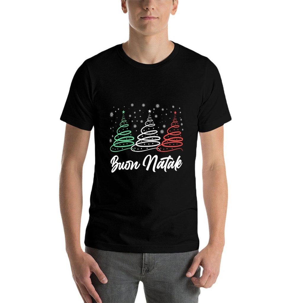 Funny Buon Natale Italy Pride Xmas Holiday Italian Christmas  Moisture-wicking T-Shirt