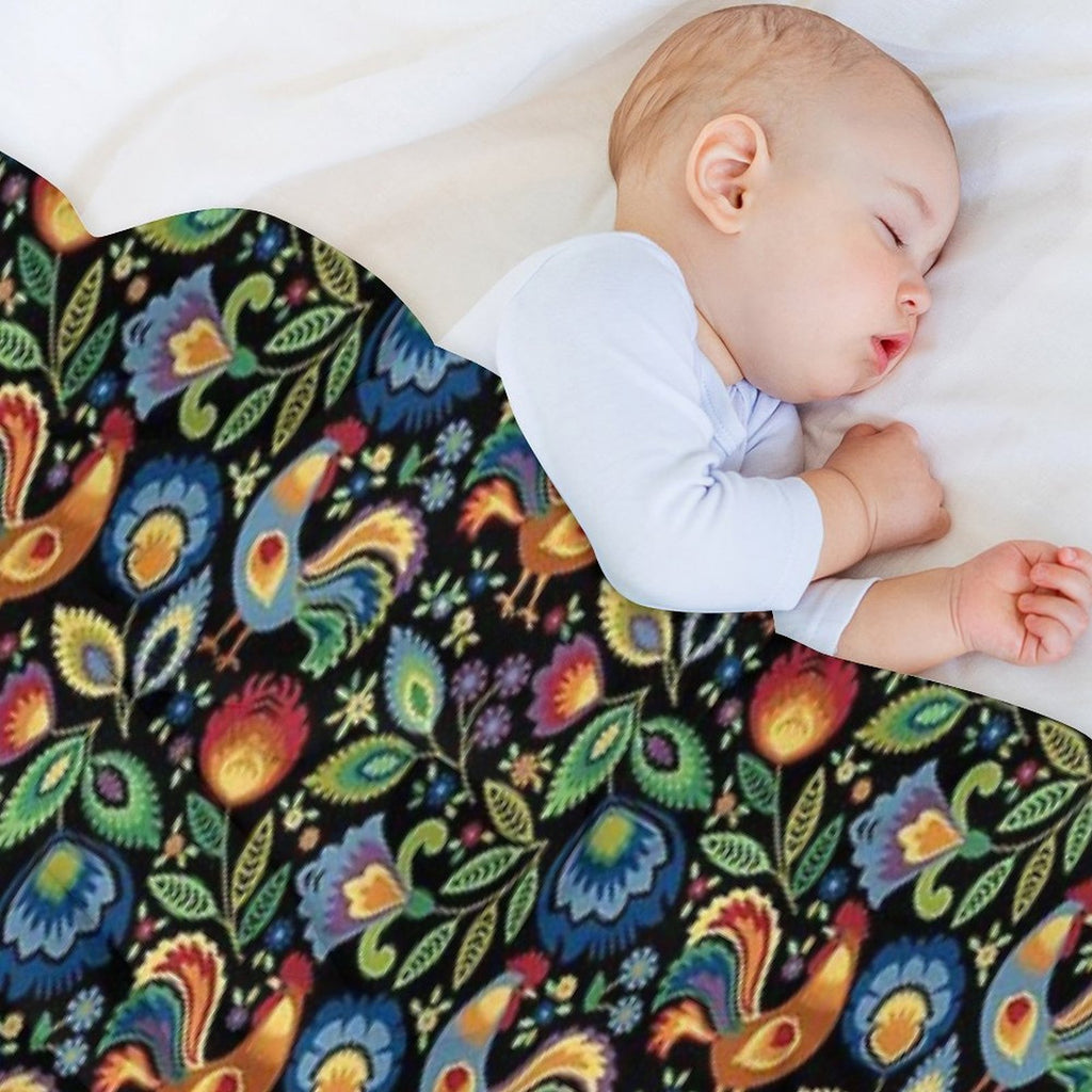 Polish Folk Roosters Versatility Throw Blanket