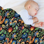 Polish Folk Roosters Versatility Throw Blanket
