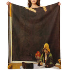Vintage Edward Hopper Automat Wrinkle-free Throw Blanket