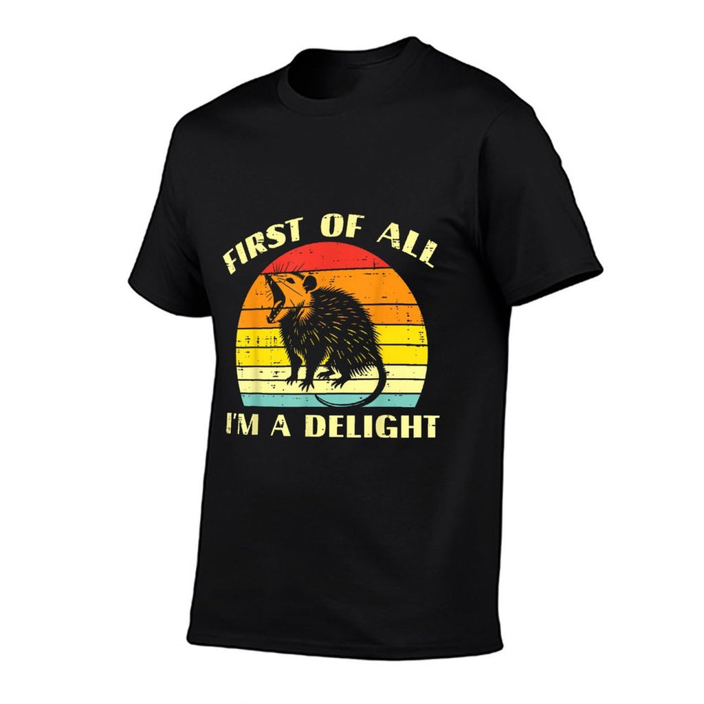 Opossum Im A Delight Retro Feral Possum Meme Women Men Kids  High-quality Stitching T-Shirt