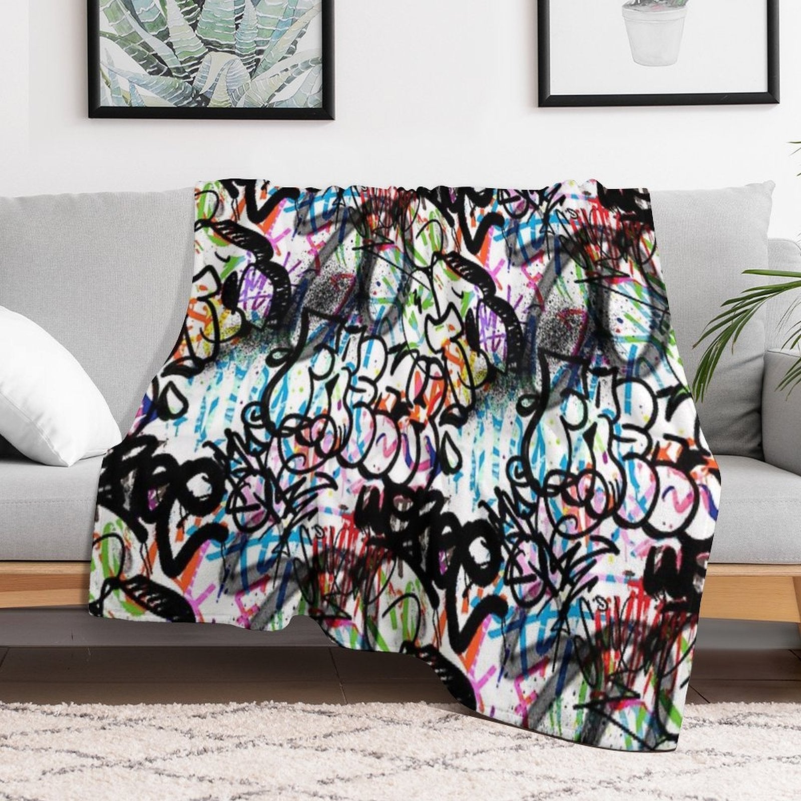 Graffiti Seamless Design. Urban Art. Comfort Throw Blanket