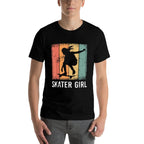 Cool Skater Art Women Girls Skateboarding Skateboard Skating Comfortable T-Shirt