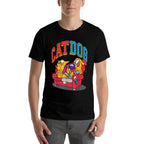CatDog Hanging Out Retro Cartoon for Men Women Girls Kids  Versatile T-Shirt