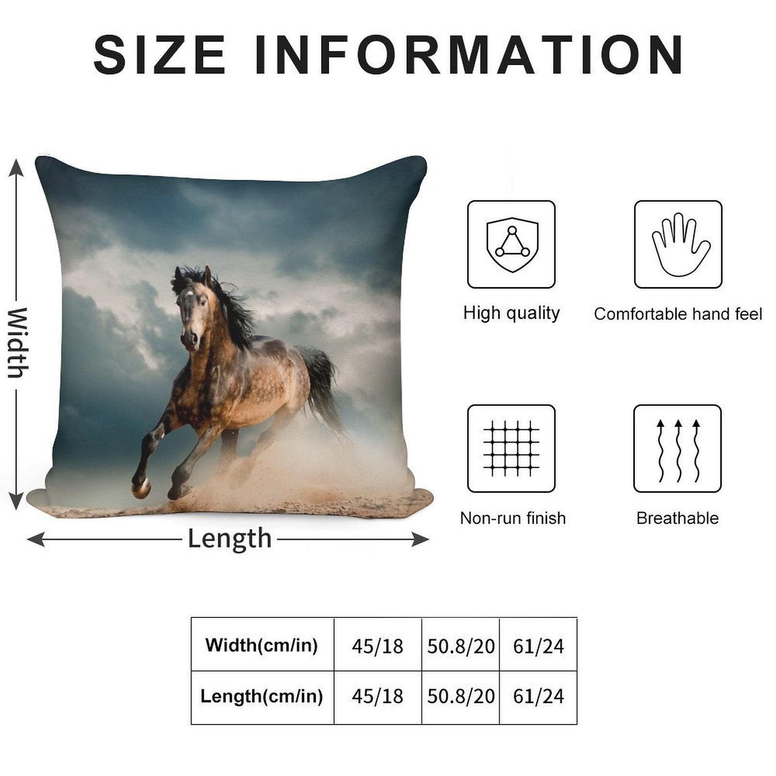 Galloping Horse Soft Style Accent Throw Pillow
