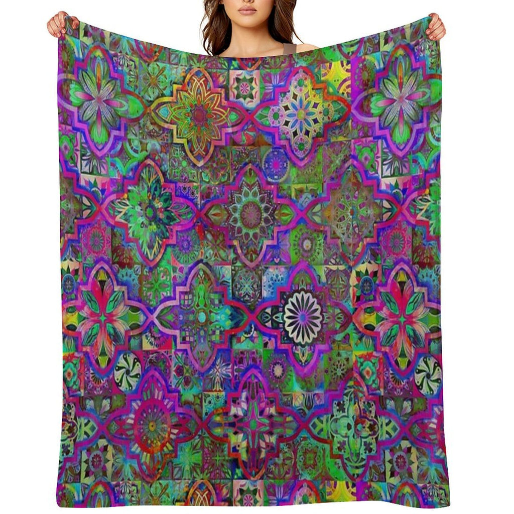 Bohemian Hippie Boho Tie Dye Design Quick-dry Throw Blanket