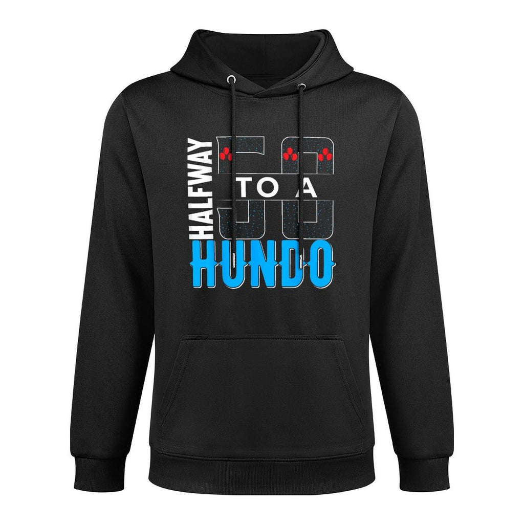 Halfway To A Hundo 50th Birthday Shrink-Resistant Hoodie