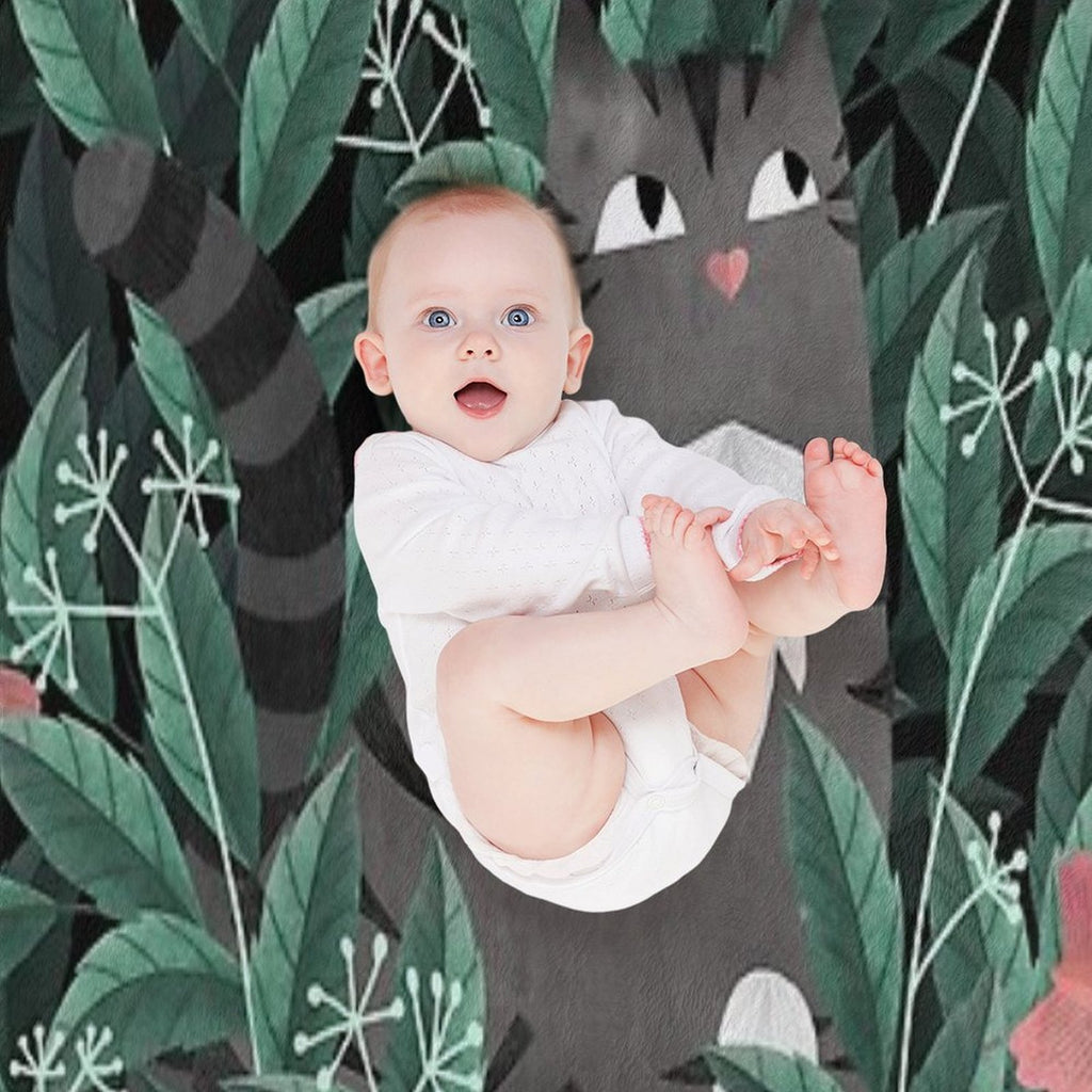 Butterfly Garden (Tabby Cat Version) Durable Throw Blanket