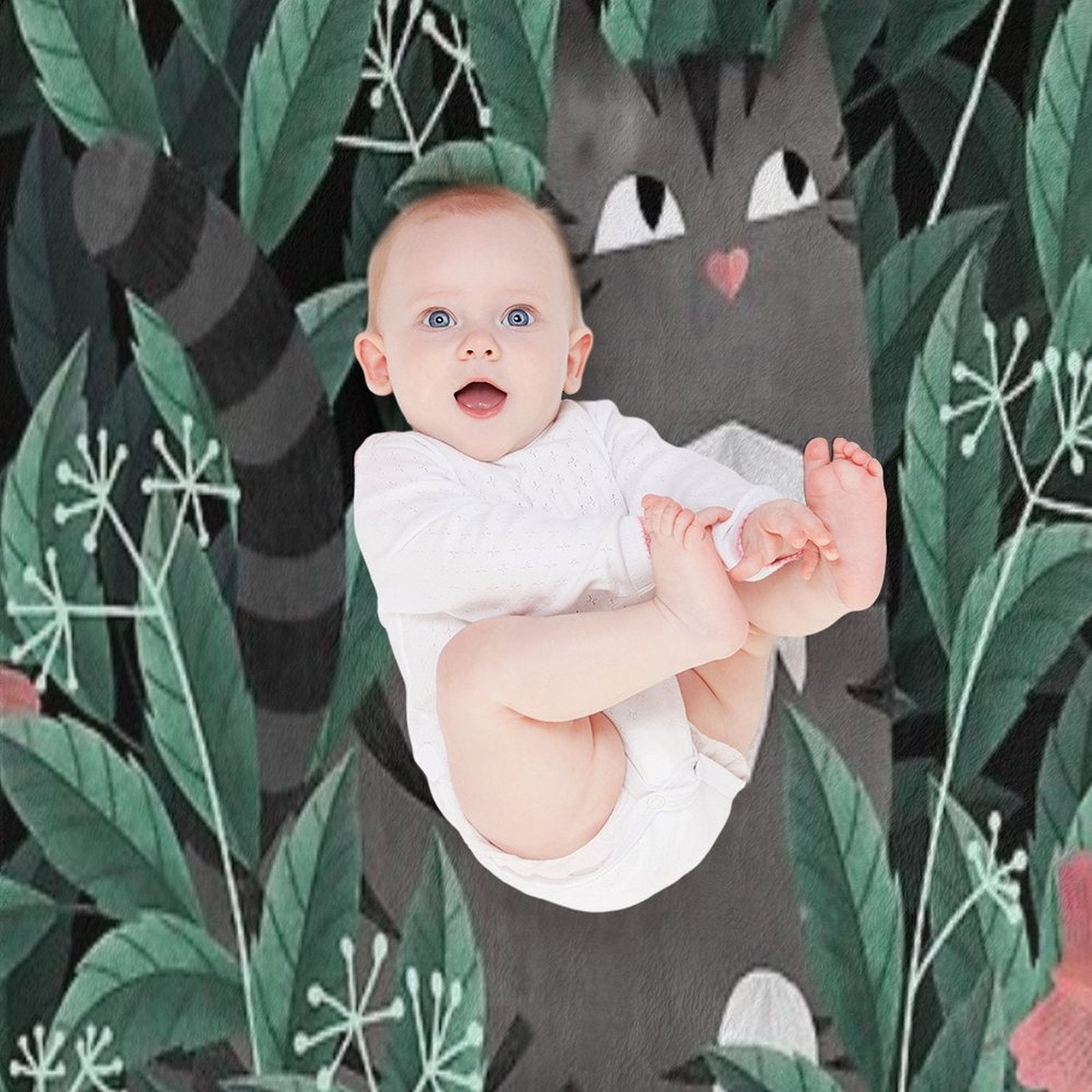 Butterfly Garden (Tabby Cat Version) Durable Throw Blanket