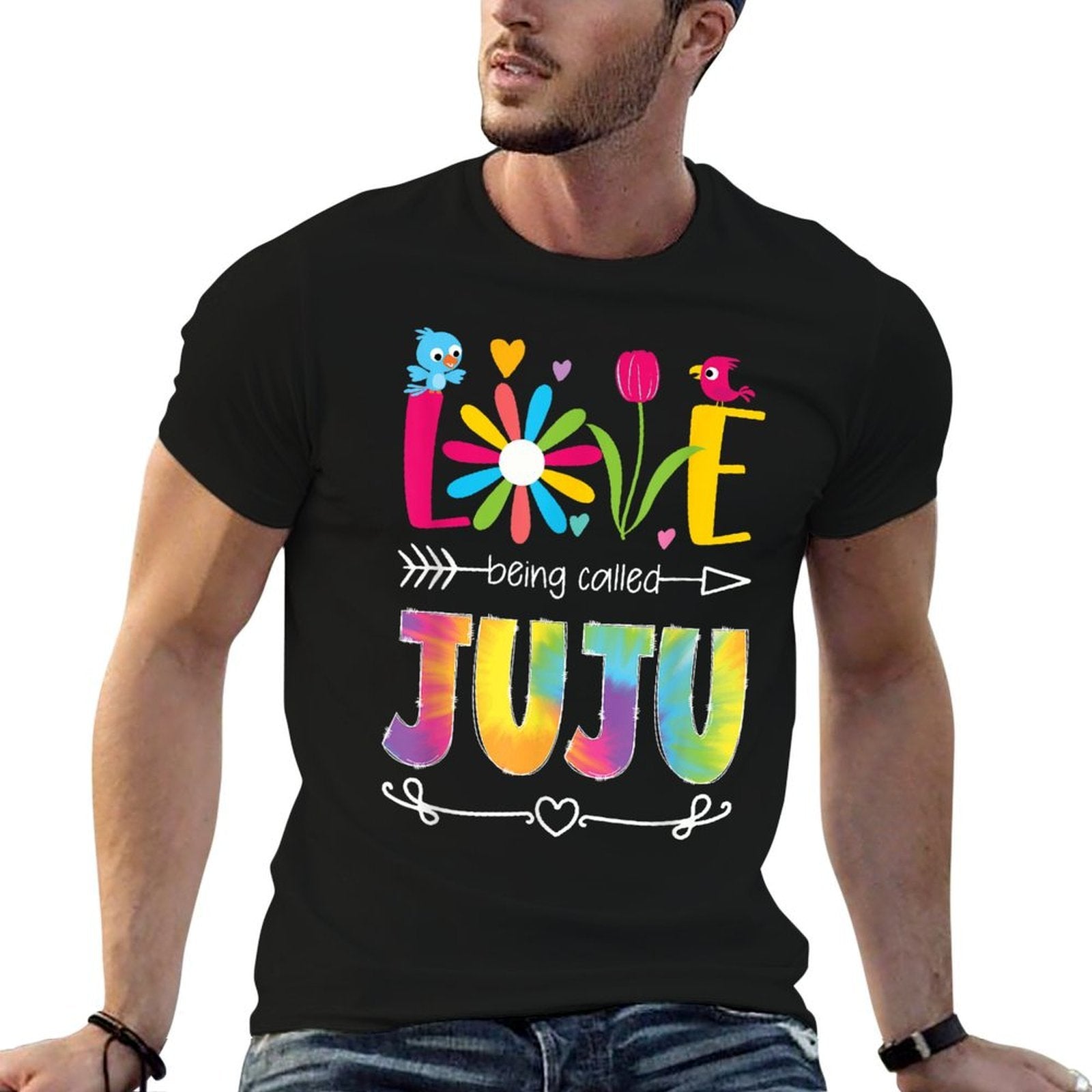 Love Being Called Juju Grandma Juju Grandmother  Oversized Silhouette T-Shirt