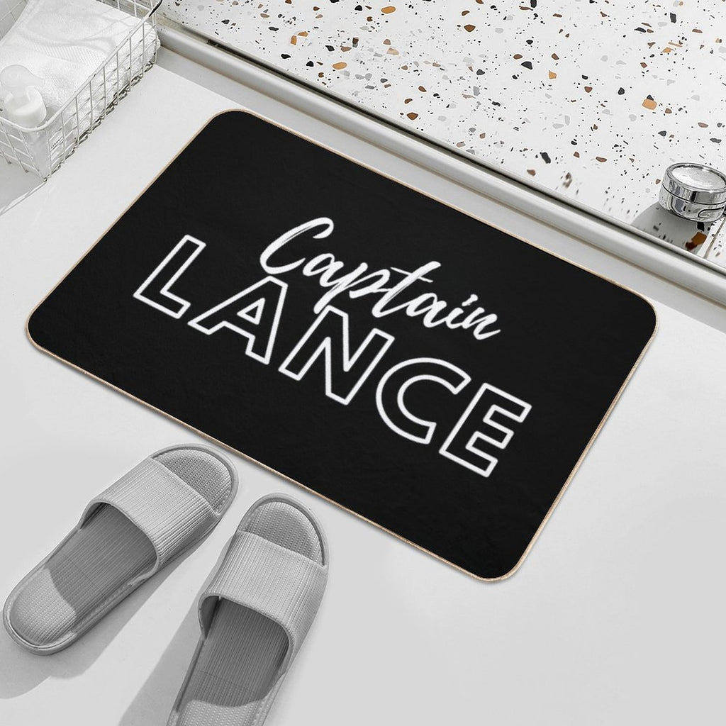 Captain Lance White Typography - Legends of Tomorrow  Repositionable Bath Mat