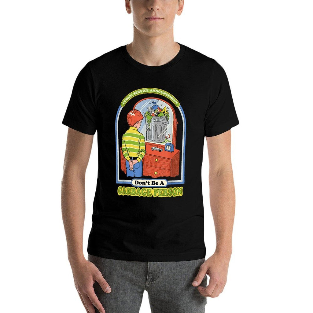 Steven Rhodes Dont Be A Garbage Person Funny Retro  Graphic-printed T-Shirt