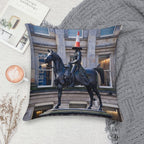 Duke of Wellington And Obligatory Cone in Glasgow Soft Gift Ready Throw Pillow