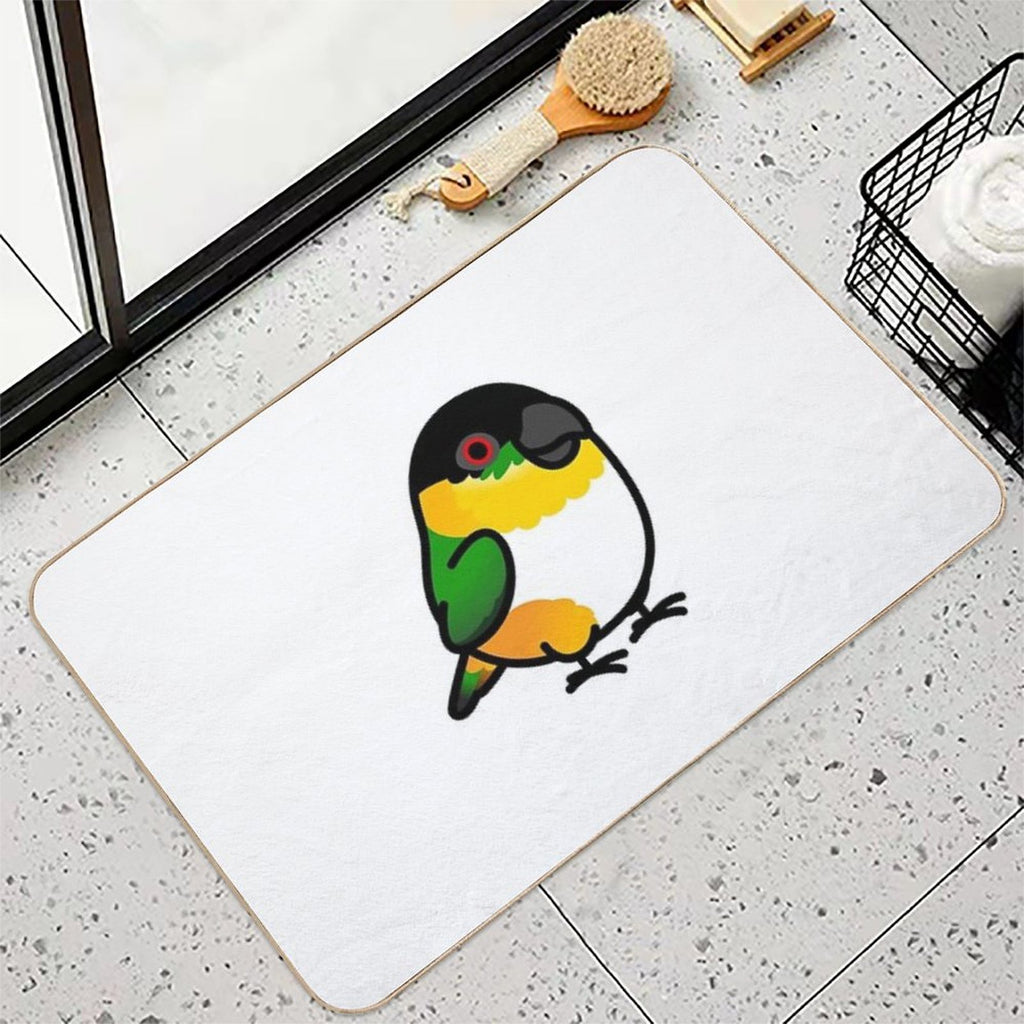 Chubby Black Headed Caique  Slip-Resistant Bath Mat