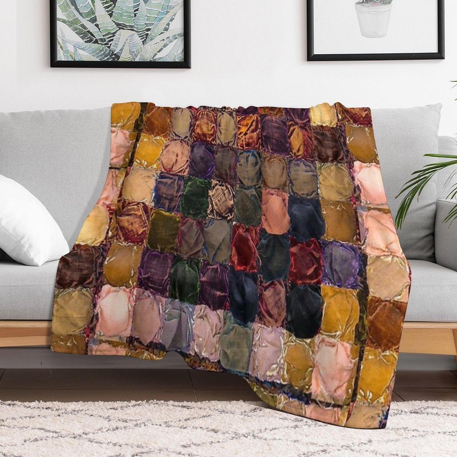 Great Grandmother's Quilt Versatility Throw Blanket