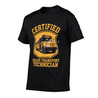 Certified Chaos Transport Technician Funny School Bus Driver  Rolled Sleeves T-Shirt