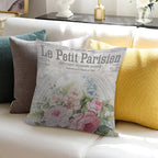 Vintage French Wallpaper, Shabby Chic Roses Soft Style Accent Throw Pillow